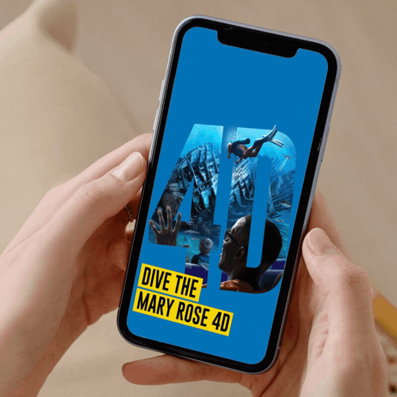 Dive4D_Moible Dive 4D mobile advert