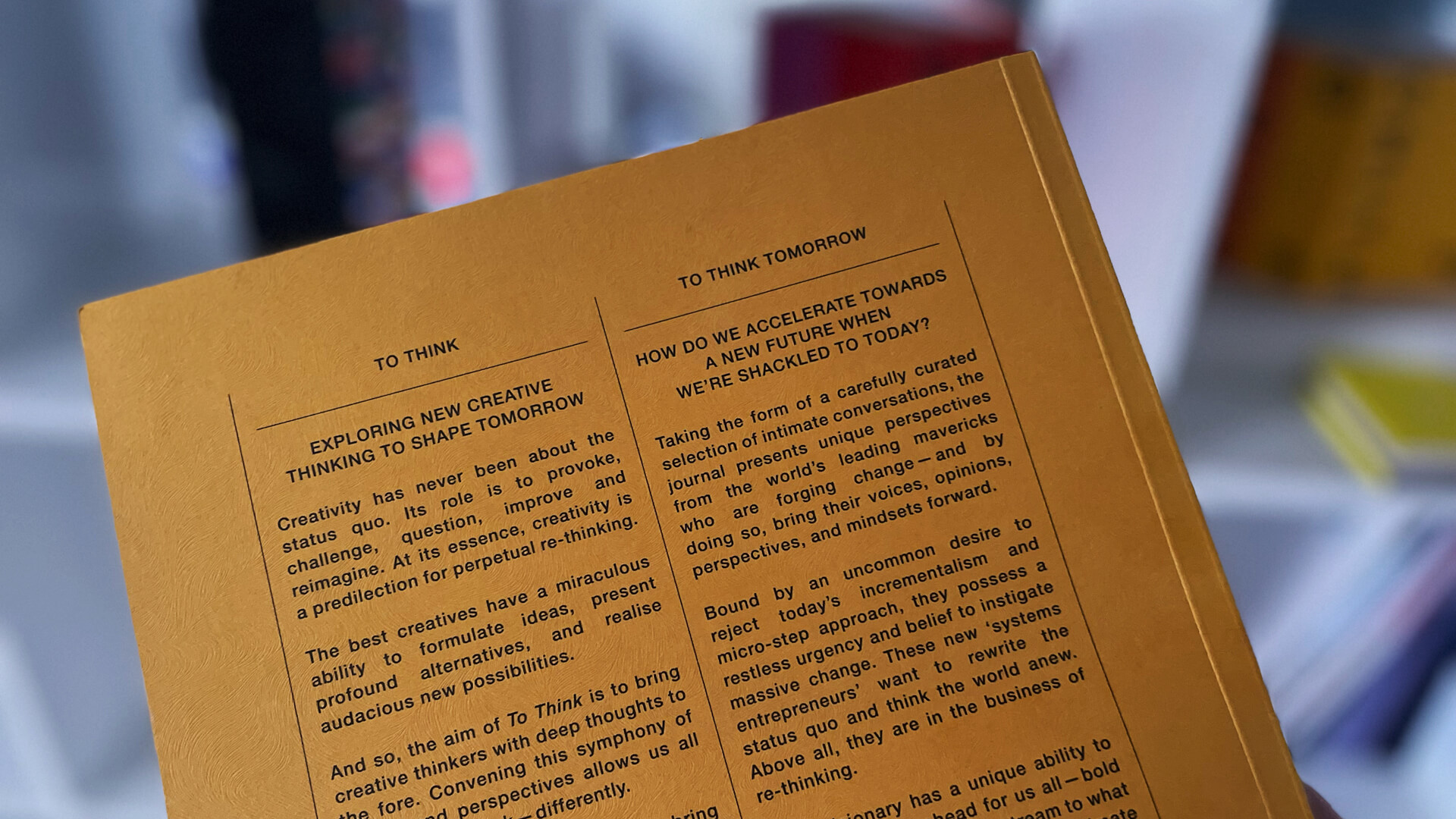 To-Think-Tomorrow-back The back cover of How Do We Accelerate Towards a New Future When We’re Shackled to Today?