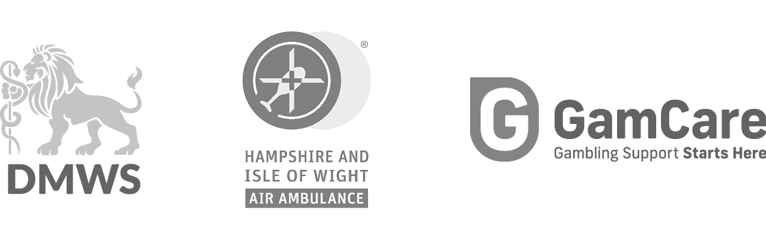 Charity Logos 2 Client logos of DMWS, Hampshire & Isle of Wight Air Ambulance and GamCare