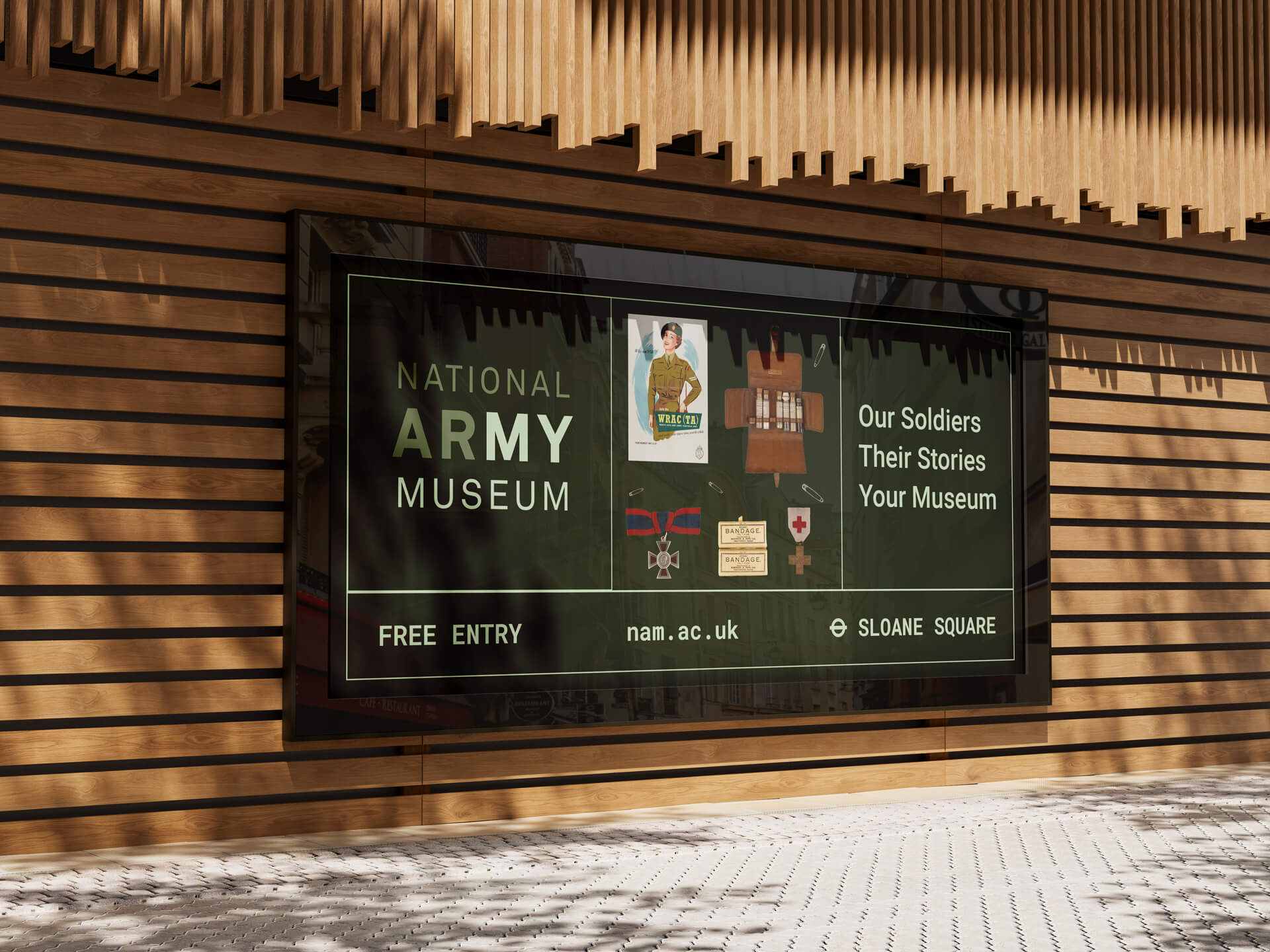 Events roller banner in hallway